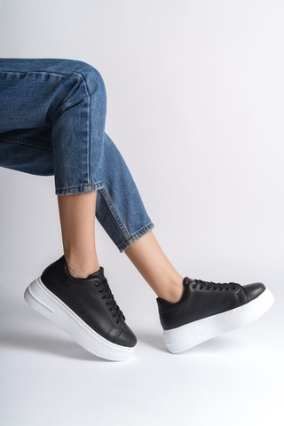 Dmr Elegance Bıana Bağcıklı Ortopedik Taban Kadın Sneaker Spor Ayakkabı Cbt - Siyah