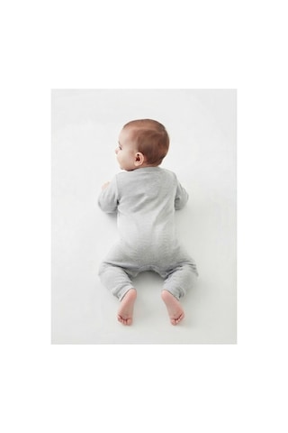 Gülerçocuk Unisex Bebek Tulumu Uzun Kollu Çıtçıtlı Pamuk Penye Likrali Soft Yenidoğan Bebek Tulumuu Gri Gri