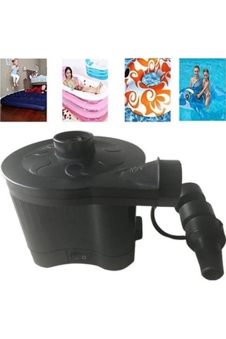 Novahub 4d Pil Hava Pompası - Taşınabilir 3 Nozullu Hava Yatağı Pompası - Siyah - Hızlı Şişirme Hava Yatağı Pompası Siyah