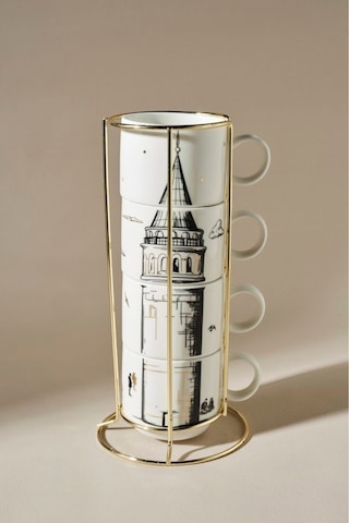 Karaca X İst Collection  Galata 4 Parça Standlı Mug Kupa