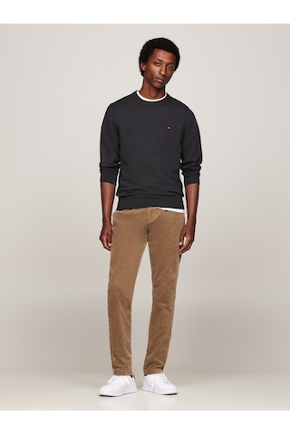 Tommy Hilfiger Pıma Org Ctn Cashmere Crew Neck Erkek Gri Kazak - Mw0mw28046 Gri