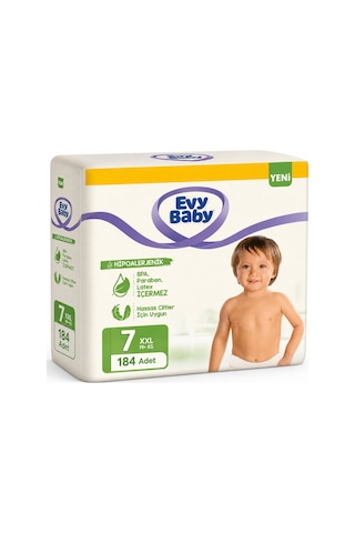 Evy Baby Bebek Bezi 7 Beden 19+ Kg Xxlarge 184 Adet 7 Numara
