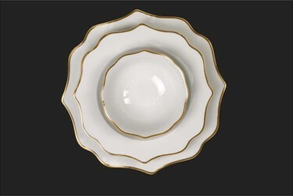 Royal London Diana Gold 60 Parça Yemek Takımı Süt Beyazı