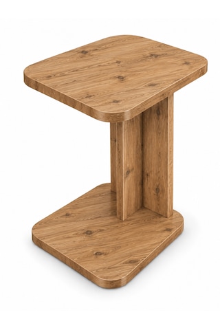 Işıl Yan Sehpa, C Sehpa, Koltuk Sehpası, Minifiks Bağlantılı 35x30 Cm Yükseklik 54 Cm Atlantik Çam