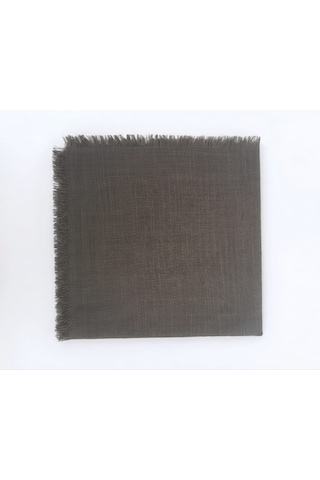 Özense Çift Flamlı Pamuklu Terletmeyen 4 Mevsim Kullanılabilir 100x100 Cm Eşarp Koyu gri