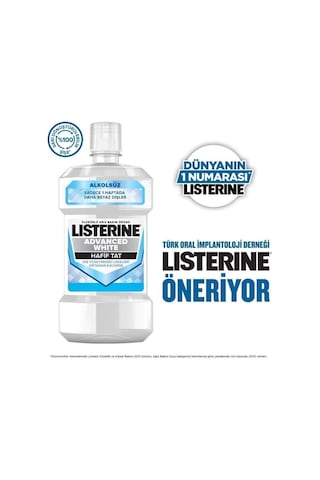 Listerine Advanced White Hafif Tat Alkolsüz Ağız Bakım Suyu 500 ml + 250 ml