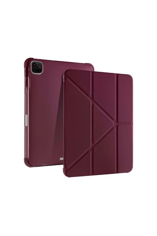 Apple  Uyumlu İpad Air 13 2024 Kılıf Kalemlikli Mars Tablet Kılıfı - Mürdüm