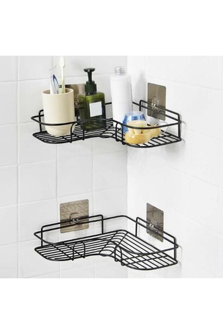 Beyaz Demir Banyo Rafı Duş Duvara Monte Şampuan Depolama Tutucu Vantuz İle Hiçbir Sondaj Mutfak Depolama Banyo Aksesuarları Beyaz