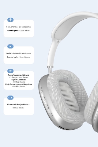 Kablosuz 5.2 Bluetooth Uyumlu Pro Max Kablosuz Kulaklık İos Android Uyumlu