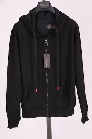AC&Co / Altınyıldız Classics Siyah Kapüşonlu Fermuarlı Pamuk Spor Sweatshirt