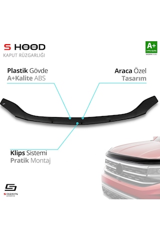 S-dizayn Kia Sorento Abs Plastik Kaput Rüzgarlığı 2002-2006 A+kalite