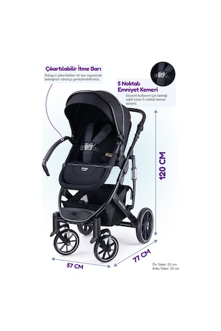 Prego Range Pro Portbebeli i- Size Sertifikalı Travel Bebek Arabası - UPF 50 + UV Korumalı
