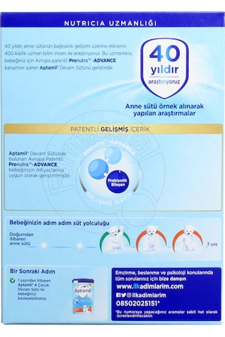 Aptamil 3 Devam Sütü 900 G 4 Adet