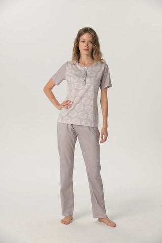 Pijadore Kadın Kısa Kol %100 Pamuklu Pijama Takımı Bej