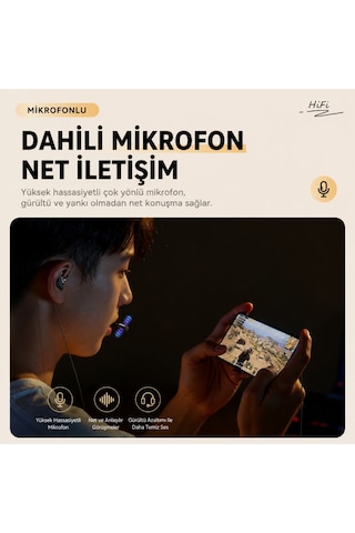 Essager 1.2 Metre 3.5mm Kablolu Hi-fi Mikrofonlu Gaming Kulak İçi Kulaklık 10mm Grafen Sürücü, Gecikmesiz Kulaklık