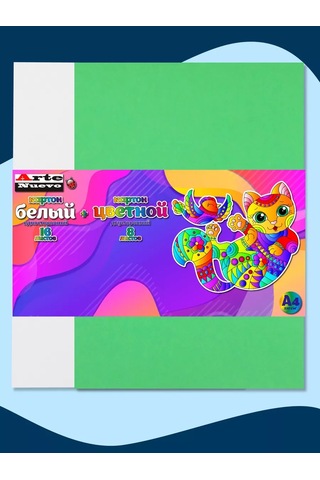 Artenuevo Renkli Karton 8 Renk Ve 16 Yaprak Beyaz 243973556