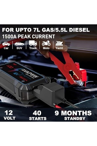 Avapow A07 1500a 12800mah Jump Starter Taşınabilir Akü Takviye Kiti