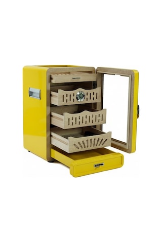 Cigarloong Camlı 4 Çekm.puro Kutusu Humidor Sarı 150's