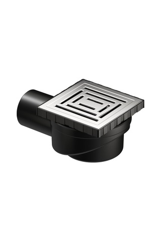 V-flow Kare 5606980 Duş Kanalı, Yandan Çıkışlı, 10x10 Cm, Dk 800 Kapak, Parlak Krom 4 Renk