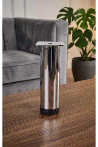 Metal Mobilya Ayağı Düz Krom Kaplamalı Orta Ayak 15 Cm 2 Adet Krom