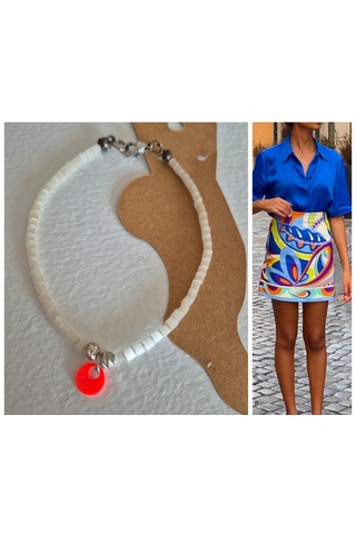 Kırık Beyaz Sedef Taşı Bayan Halhal