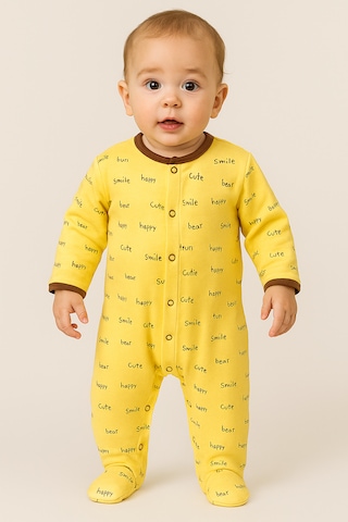 Mıdırık Desenli %100 Pamuklu Çıtçıtlı Uzun Kollu Bebek Tulum 001