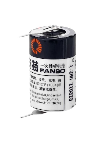Fanso Er14250h - 1/2aa-2pt - 3.6v 1200 Mah Şarjsız Li-socl2 Lithium Pil - 2 Pinli