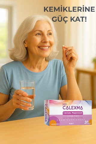 Medipharma Mp Calexma Kalsiyum Magnezyum Çinko+D3 Vitamin Takviye Edici Gıda 30 Tablet
