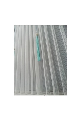 Zincir Desenli Etekleri Kurşunlu 1-2,5 Normal Pileli 575 X 200 Cm Tül Perde Kırık Beyaz