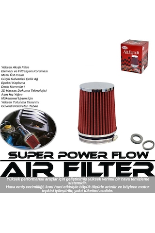 Carub Tuning Hava Filtresi 2 Aparatlı 12 X 15 Cm Krom Kırmızı Br4686101 1 Adet