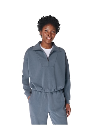 Sweaty Betty Sweaty Betty Sand Wash Funnel Neck Half Zip Kadın Mavi Sweatshirt 5133 Mavi