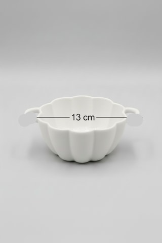 13 Cm Kulplu Porselen Kase 2 Kişilik Modern Ve Dekoratif Sofra Takımı Beyaz