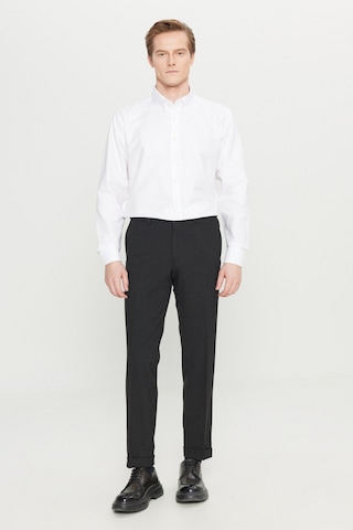 Altınyıldız Classıcs Erkek Sıyah Slim Fit Dar Kesim Gofre Desenli Beli Gizli Lastikli Yan Cep Klasik Pantolon Siyah