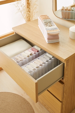 Ocean Home Textile 3'lü 10 Bölmeli Beyaz Renk File Çekmece İçi Düzenleyici Set