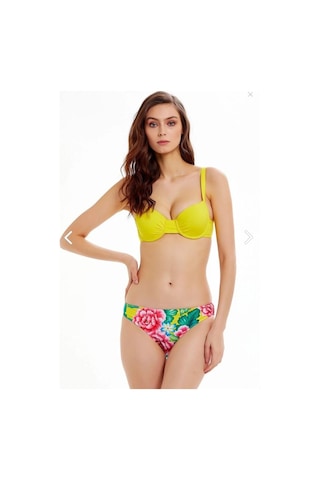 Argento Sarı Çiçek Desenli Kaplı Bikini Takımı 7178 Sarı