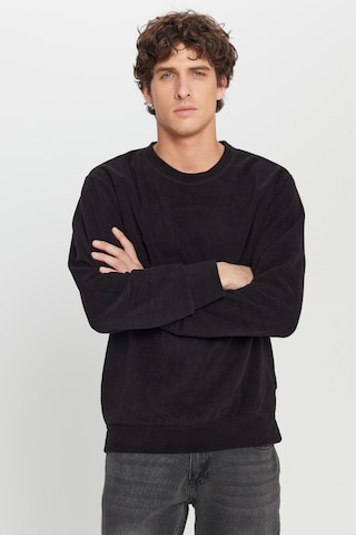 AC&Co / Altınyıldız Classics Erkek Sıyah Standart Fit Normal Kesim Bisiklet Yaka Sweatshirt Polar Siyah