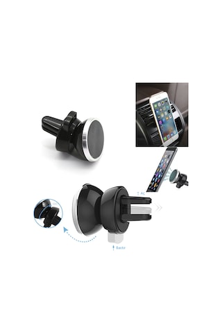 Pmx Telefon Tutucu Mıknatıslı Siyah 3,5cm X 5 Cm G02 Siyah