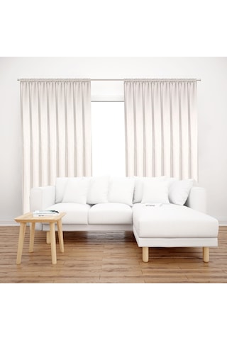 Premier Home Saten Fon Perde 140x260 Ekru