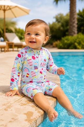 Beniizle Unisex Bebek Yüzücü Mayosu Mavi