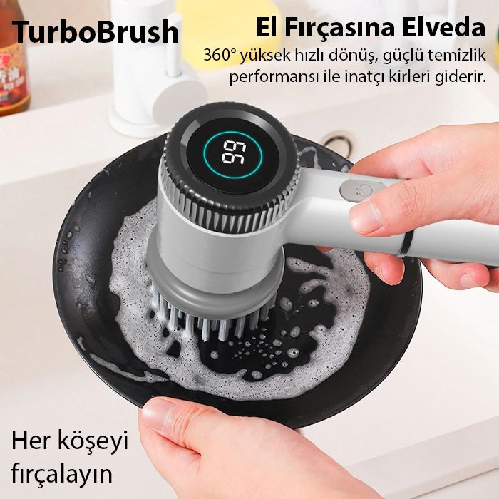 Ezere Turbobrush 5 Başlıklı Elektrikli Temizlik Fırçası