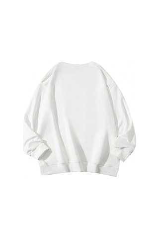 Adrift Panda Print Drop Shoulder Sweatshirt Beyaz Beyaz