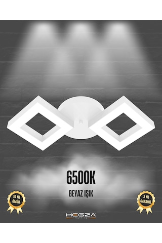 Alato Beyaz Kasa, Beyaz Işık Modern Plafonyer Led Avize Beyaz