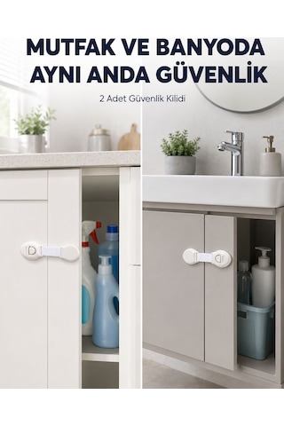 2'li Dolap Ve Çekmece Güvenlik Kilidi Seti 3855796