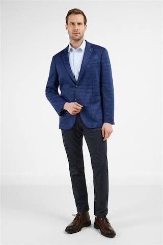 İmza Lacivert Mono Yaka Kareli Desen Esnek 6 Drop Comfort Fit Classic Ceket 1002255153 Cobalt Lacivert
