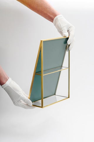 Makyaj Aynası Masaüstü Organizer Pirinç & Gold