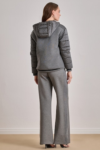 Günlük Giyim Gri Kapitoneli Mont Gri