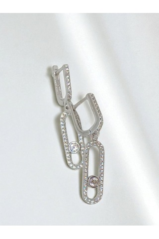 925 Ayar Gümüş Mess Halka Model Küpe Şık Ve Modern Tasarım Gümüş