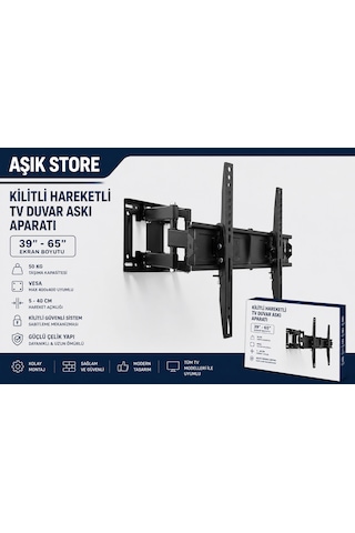 Hareketli Tv Askı Aparatı 39 65" Vesa 400 400 50 Kg