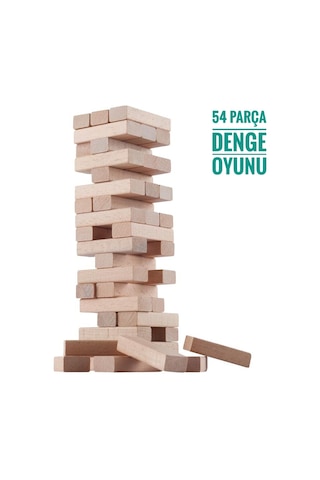54 Parça Ahşap Denge Oyunu - Jenga