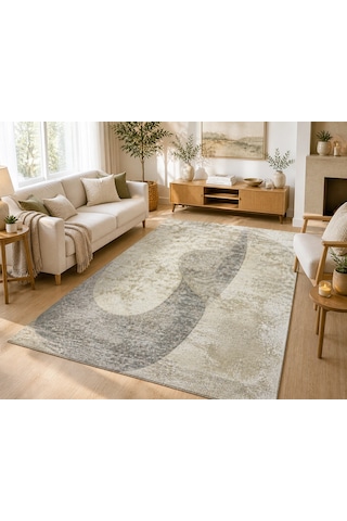 Hoom Rugs Arkaik Plz 08 K.antrasit Etnik Renkli Vintage Makine Halısı Çok Renkli